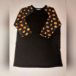 Black Halloween‎ Jackolantern baseball tee style Lularoe Sloan Size 8
